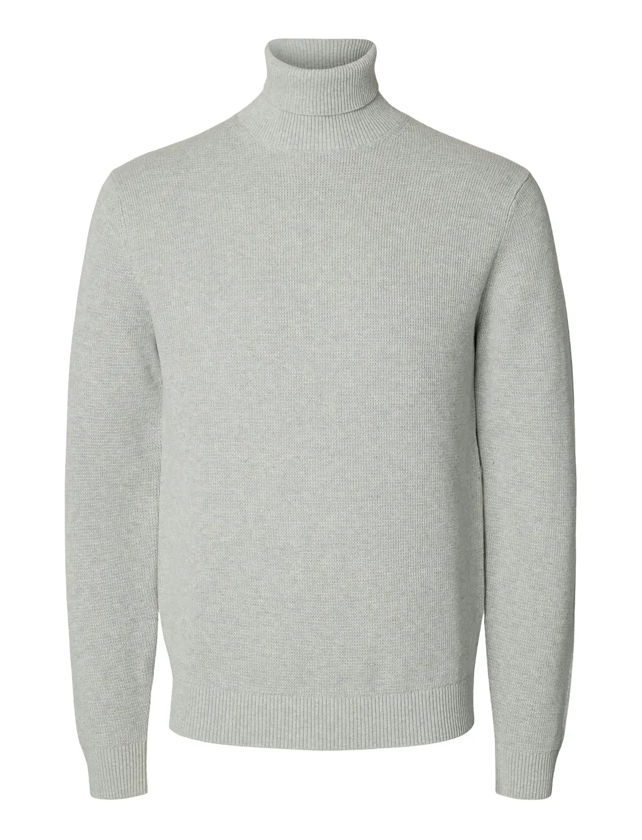 SELECTED Slhdane Ls Knit Structure Roll Neck Noos Grau - L - Herren