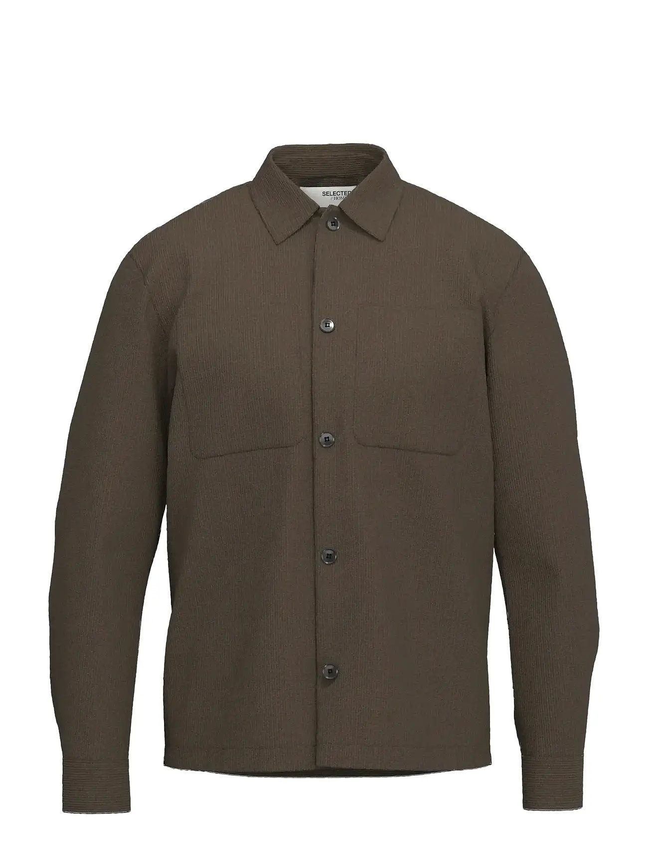SELECTED Slhregtate Cord Overshirt Khaki - M - Herren