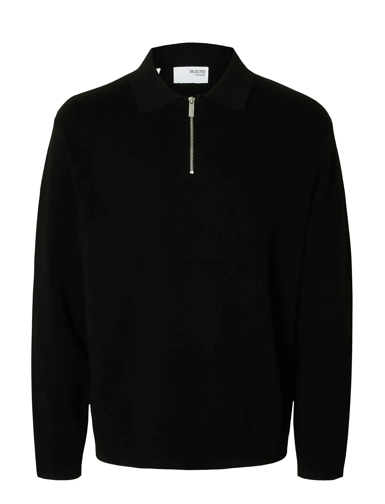 SELECTED Slhteller Fn Relaxed Half Zip Polo Noos Schwarz - M - Herren