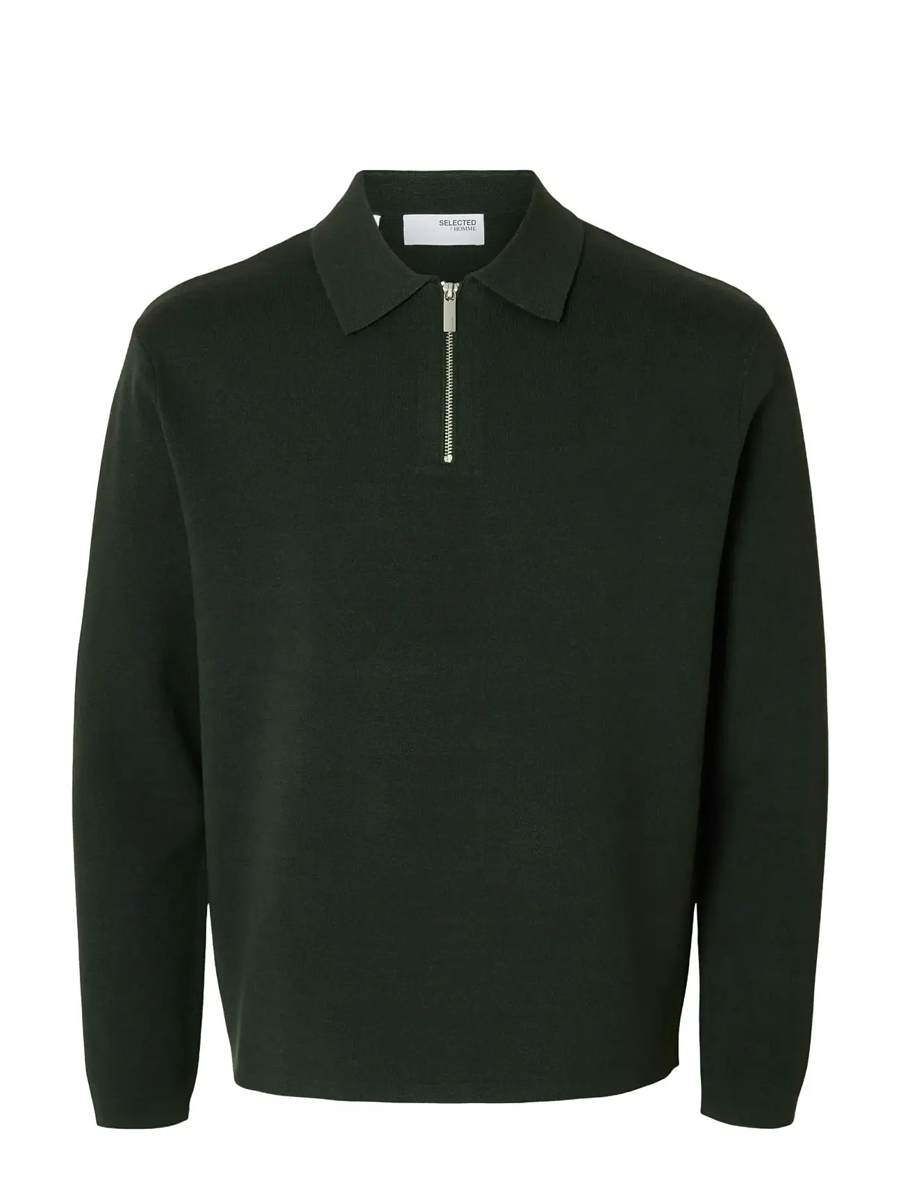 SELECTED Slhteller Fn Relaxed Half Zip Polo Noos Khaki - XL - Herren