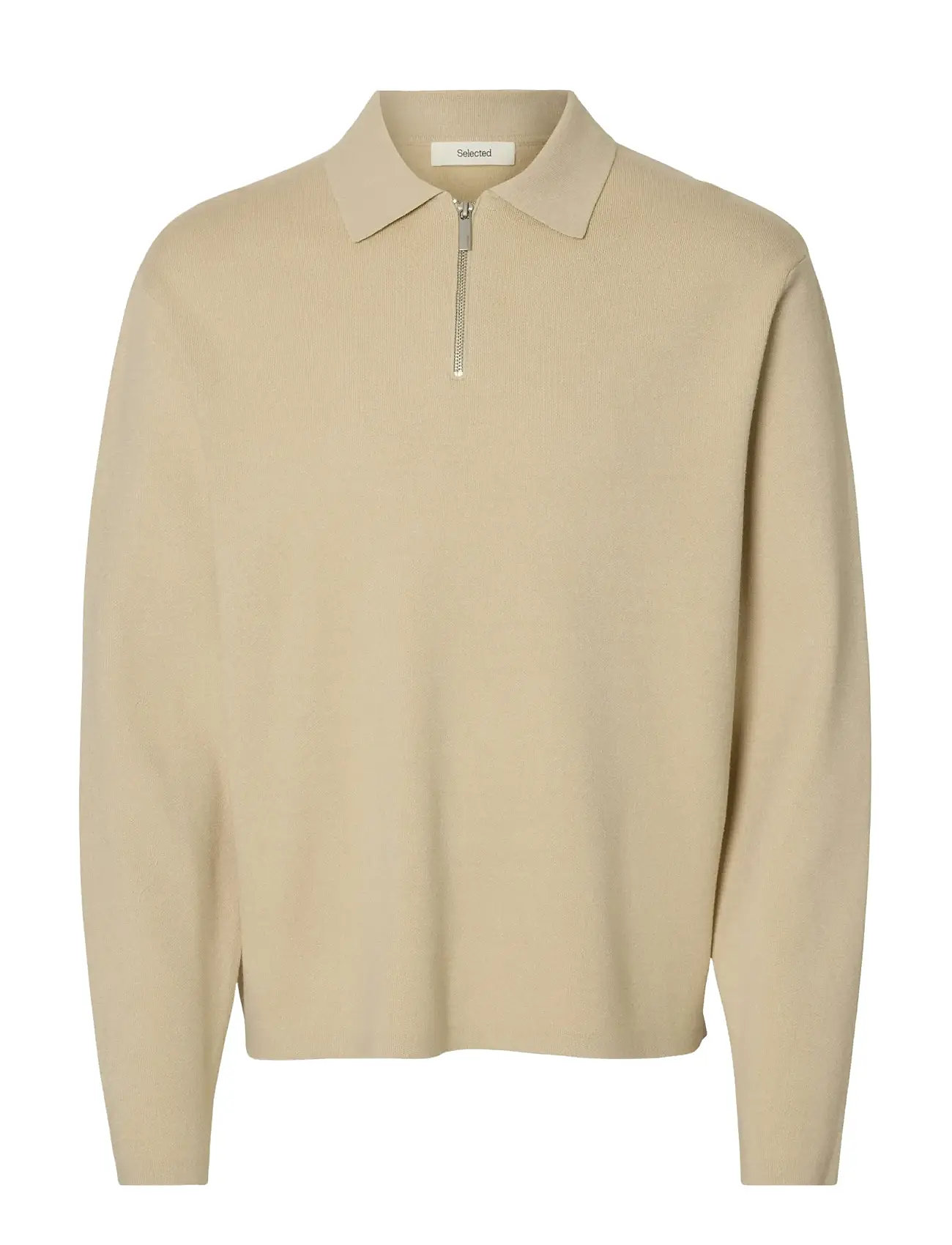 SELECTED Slhteller Fn Relaxed Half Zip Polo Noos Cream - S - Herren