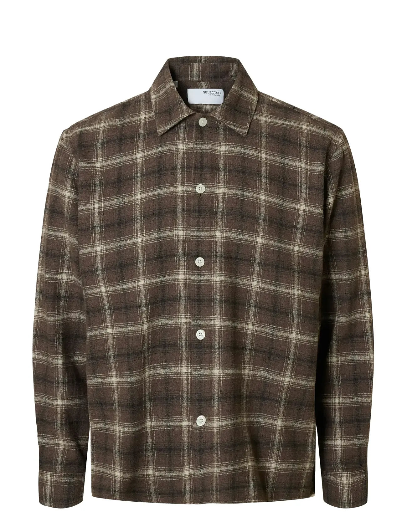 SELECTED Slhrlxedwin Check Hell Overshirt Braun - M - Herren
