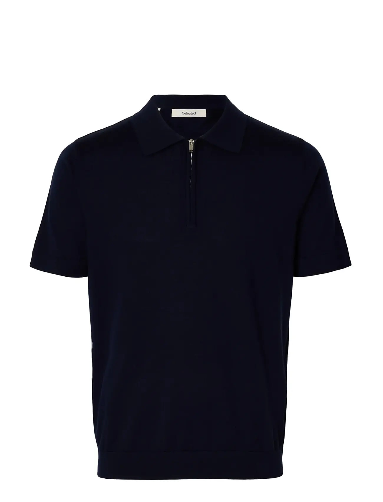 SELECTED Slhtray Ss Knit Half Zip Polo Noos Navy - S - Herren