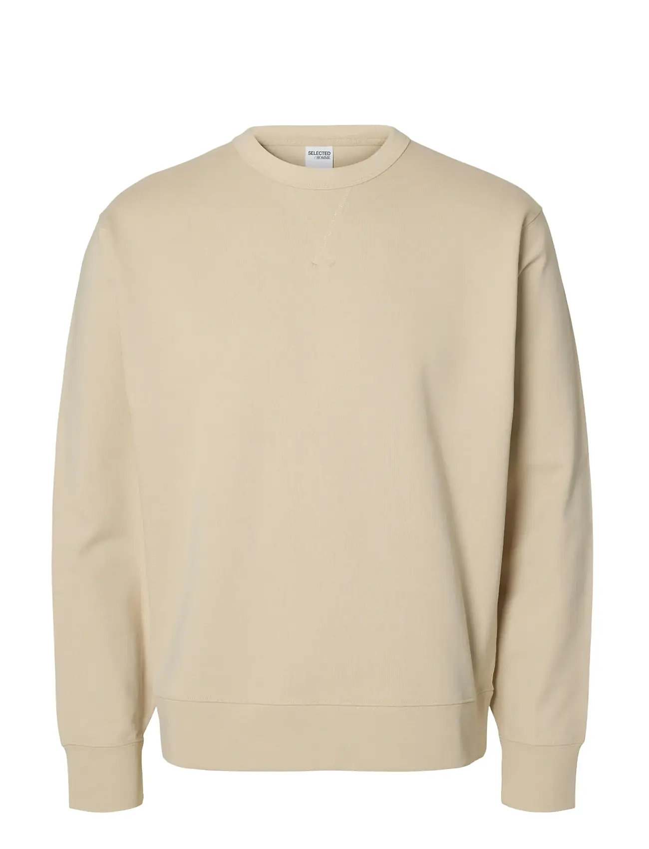 SELECTED Slmrelaxluke Ls Sweat Crew Neck Noos Beige - M - Herren