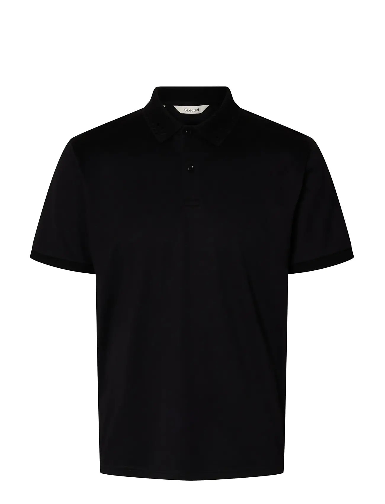 SELECTED Slhfave Button Ss Polo Noos Schwarz - M - Herren