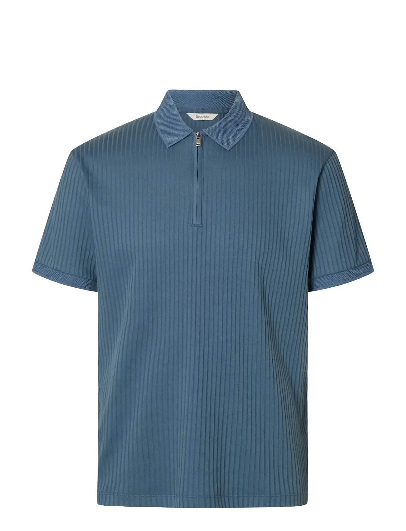 SELECTED Slhfave Structure Ss Polo Noos Blau - S - Herren