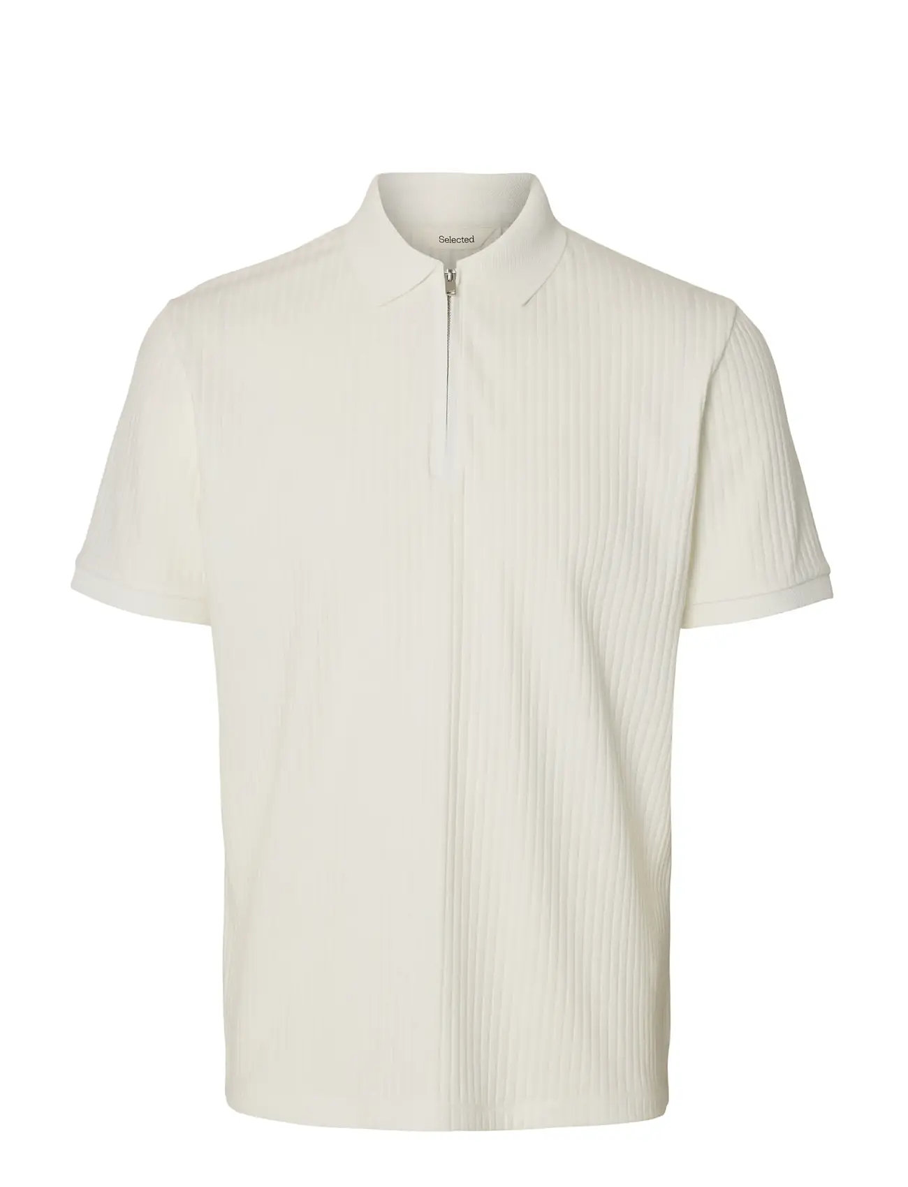 SELECTED Slhfave Structure Ss Polo Noos Cream - S - Herren