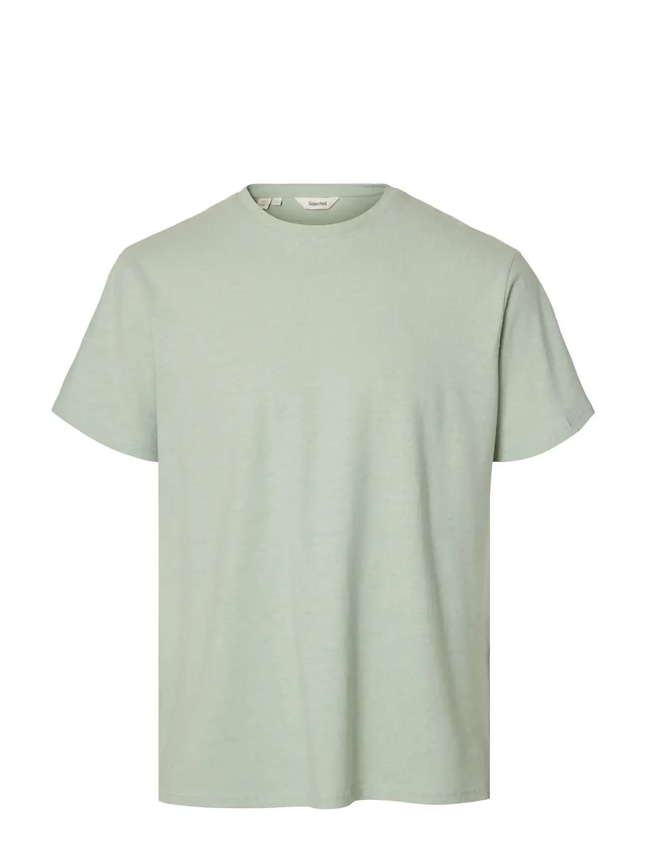 SELECTED Slhadam Linen Blend Ss Tee Noos Grün - S - Herren