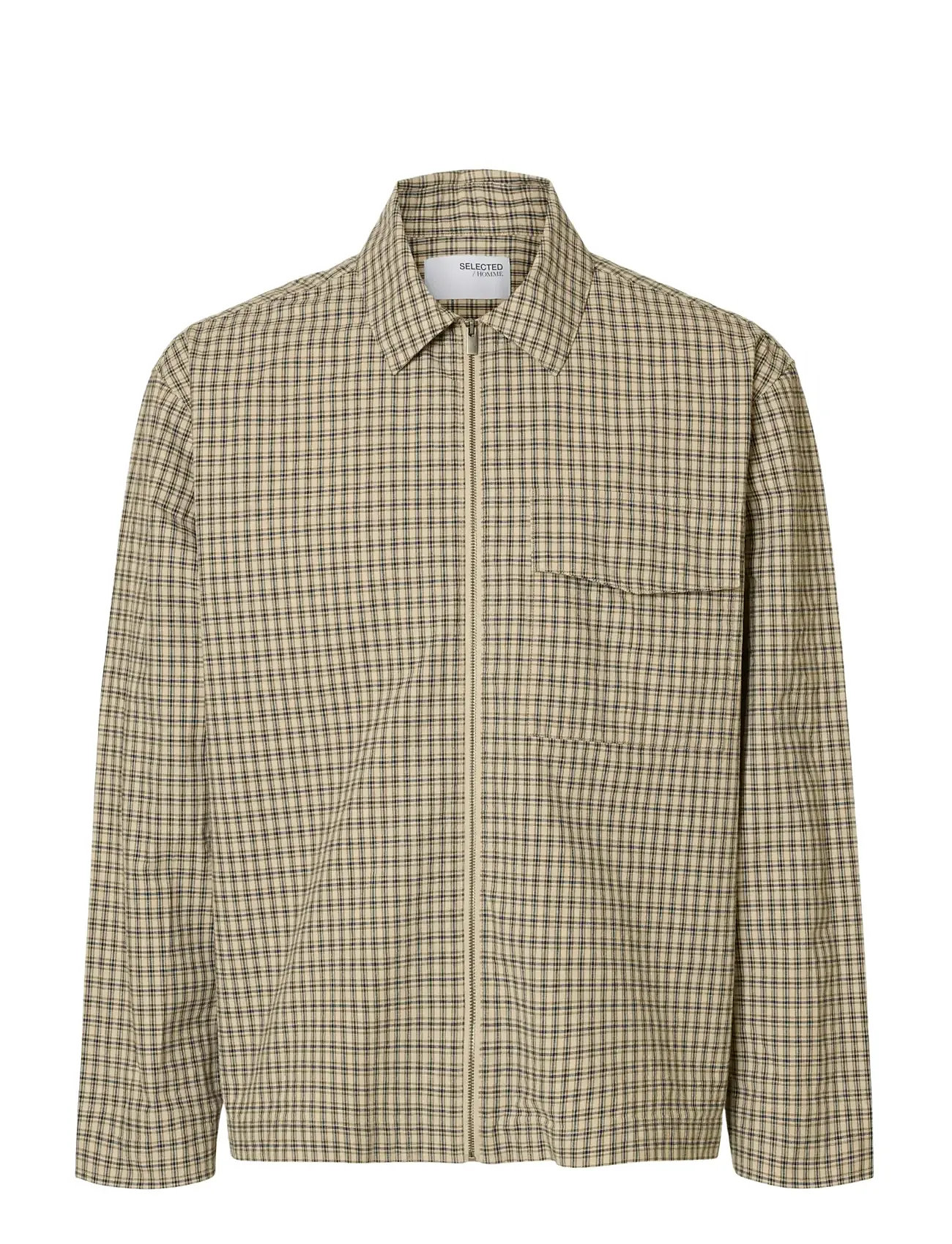SELECTED Slmrlxmatt Zip Overshirt Beige - L - Herren