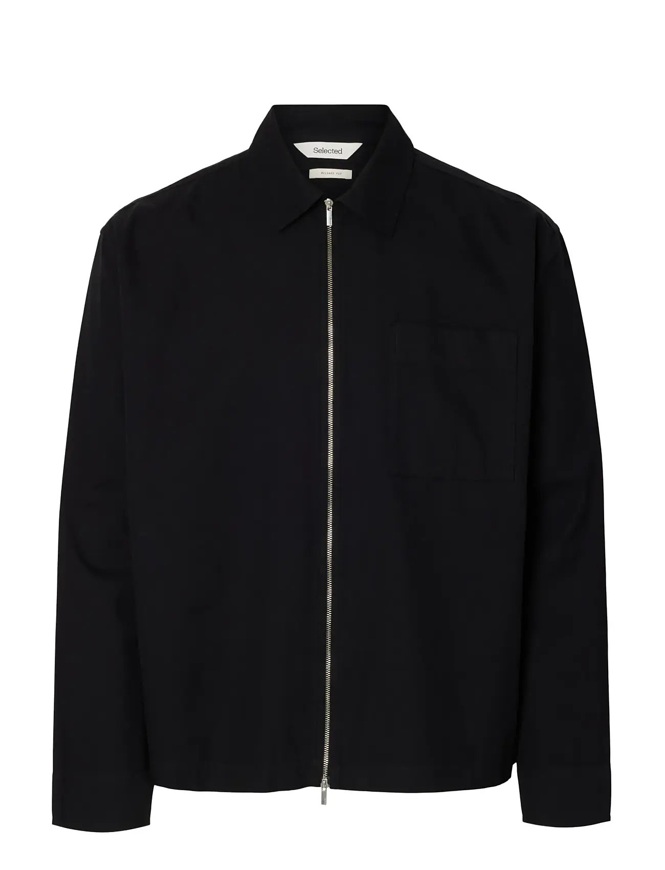 SELECTED Slhrlxdavid Mix Zip Overshirt Schwarz - XL - Herren