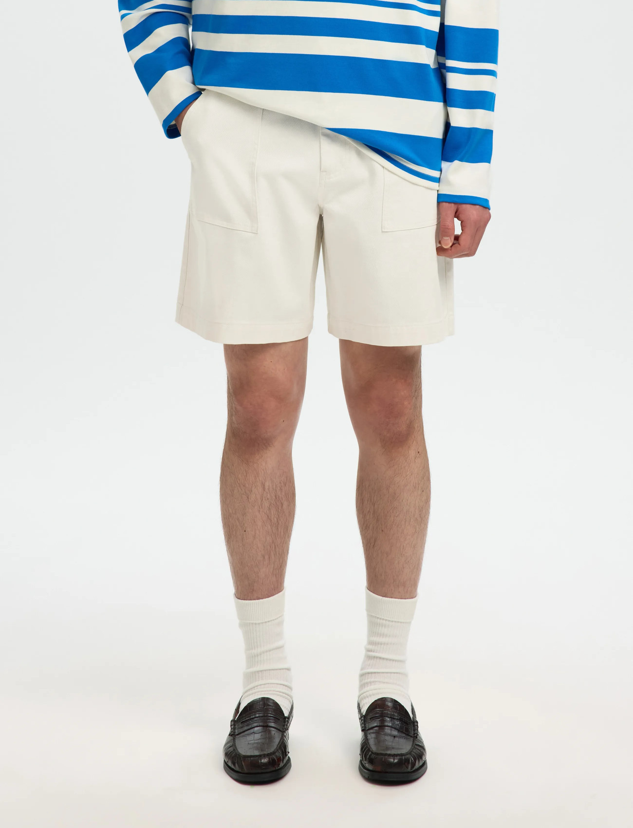 Selected Slhloose-Hotel Amour Shorts, M, Cream, Shorts > Afslappede Shorts, Herre