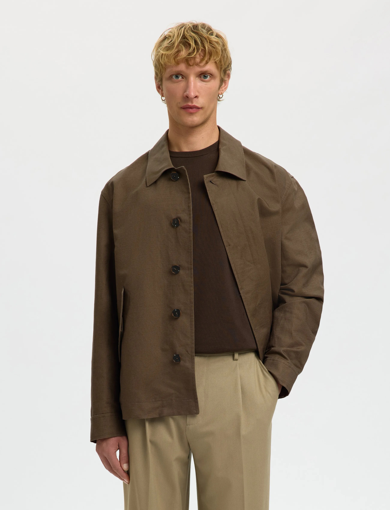 Selected Slhlewis Jkt, XXL, Brown, Jakker > Lette Jakker, Herre