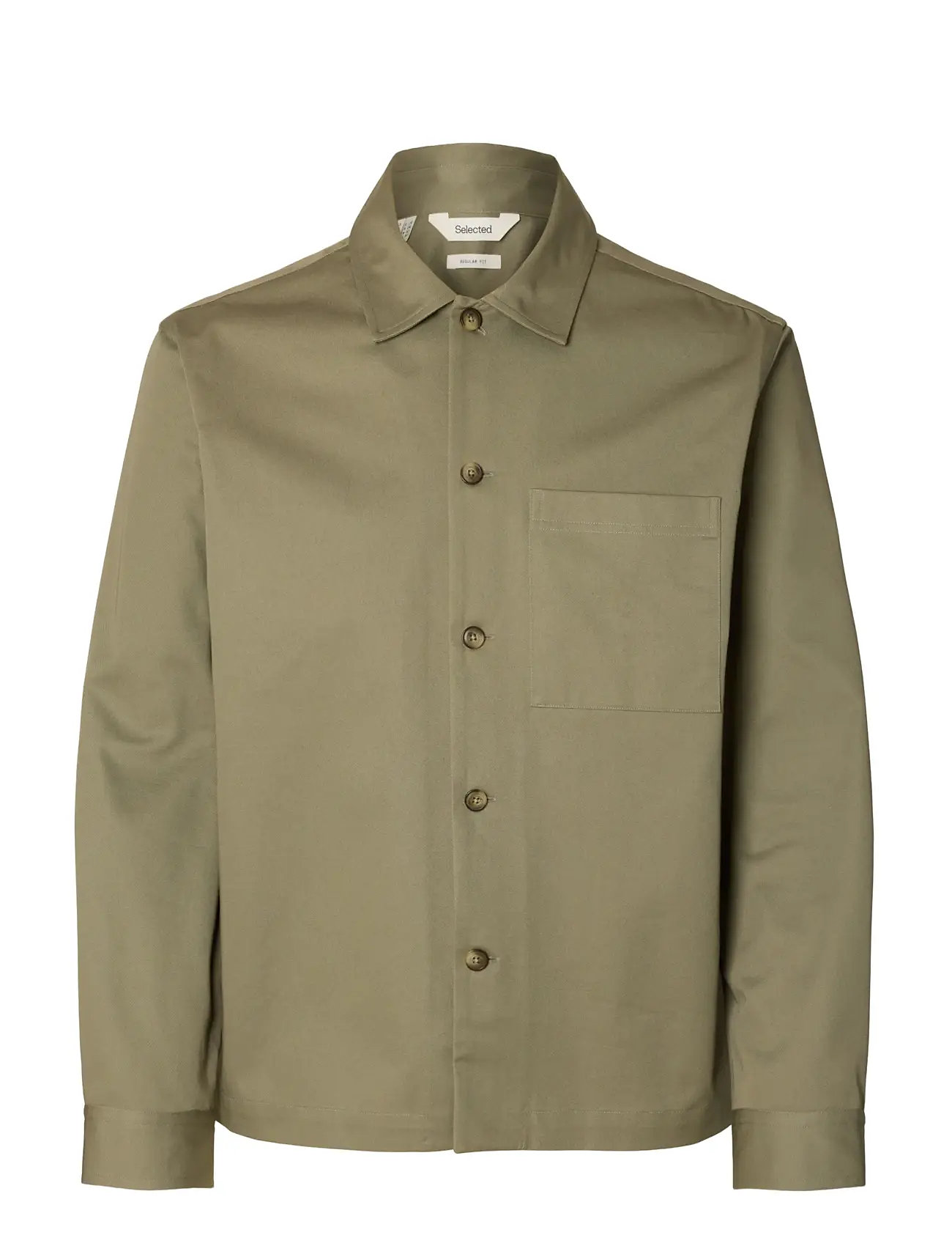 SELECTED Slhtate Heavy Twill Overshirt Ls Khaki - M - Herren