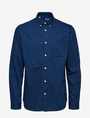 Selected Homme - SLHREGRICK-DENIM SHIRT LS U - basic skjorter - dark blue denim - 0