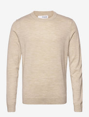 SLHTOWNERINO COOLMAX KNIT CREW - SIMPLY TAUPE