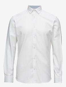 SLHSLIMNEW-MARK SHIRT LS B - linen shirts - bright white