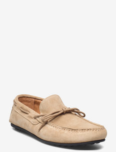 SLHSERGIO DRIVE SUEDE SHOE B - boat shoes - sand