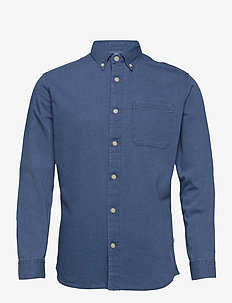SLHREGRICK-DENIM SHIRT LS U - basic shirts - medium blue denim