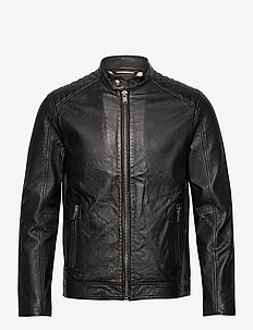 SLHICONIC RACER LEATHER JKT W - leather jackets - black