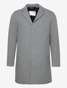 SLHHAGEN W COAT B - wool coats - grey melange