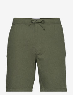 SLHCOMFORT-NEWTON LINEN SHORTS W - casual shorts - olivine