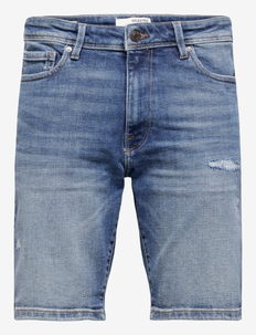SLHALEX 27414 MID BLUE DNM SHORT EX - denim shorts - medium blue denim