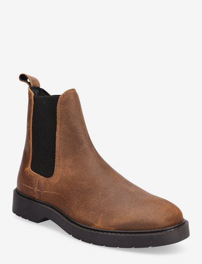 SLHTIM SUEDE CHELSEA BOOT B - chelsea boots - tobacco brown