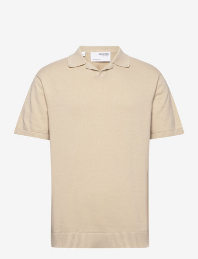SLHRELAXED-JAMES KNIT RESORT POLO EX - poloshirts - oatmeal