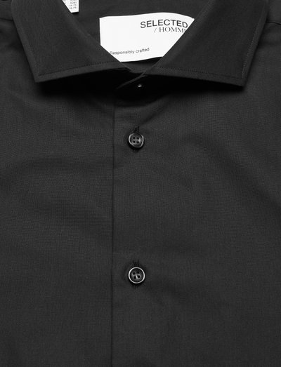SELECTED HOMME BLACK Slhslimethan Shirt LS Cut Away B Noos Camisa para Hombre