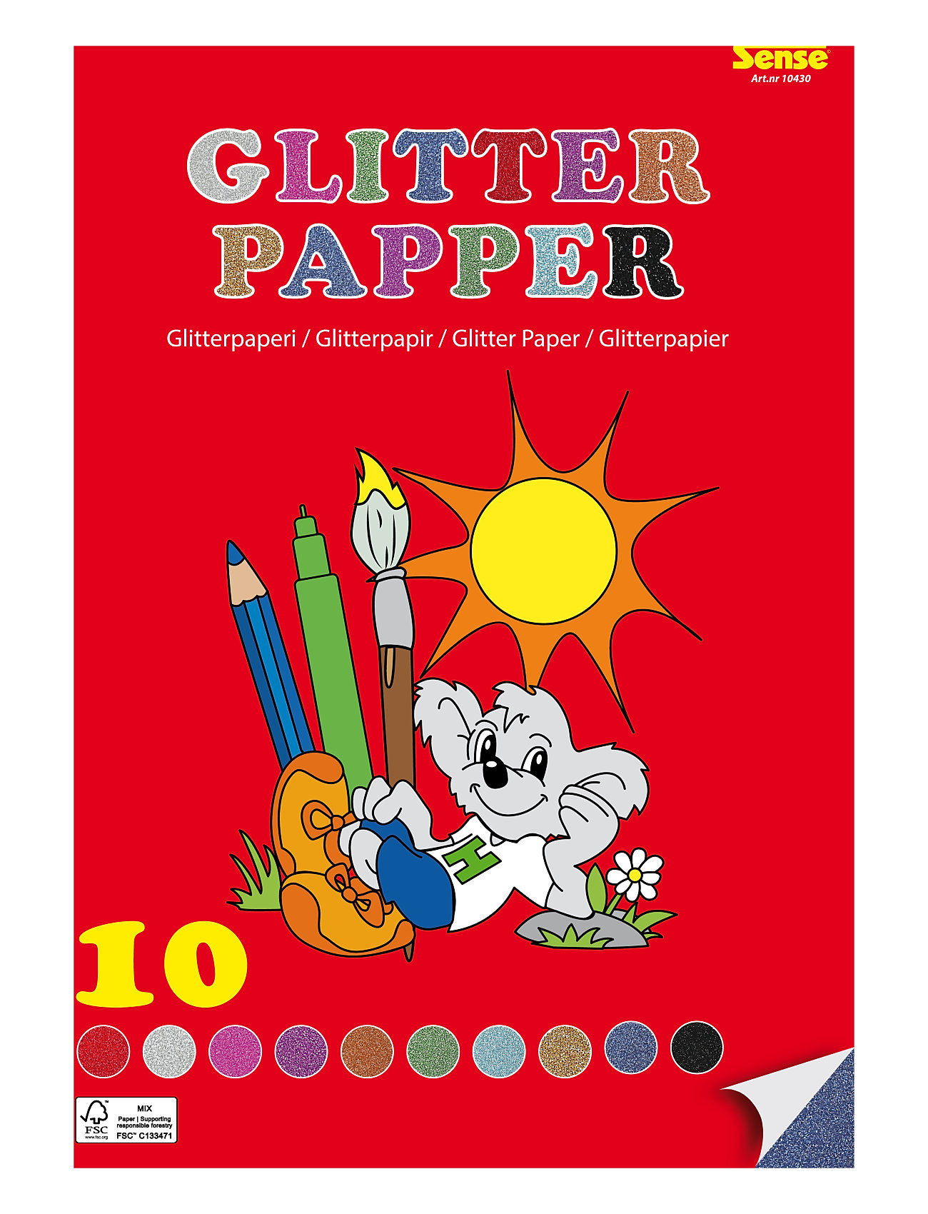 Glitterpapper Fsc® A4 Toys Creativity Drawing & Crafts Drawing Coloring & Craft Books Multi/patterned Sense