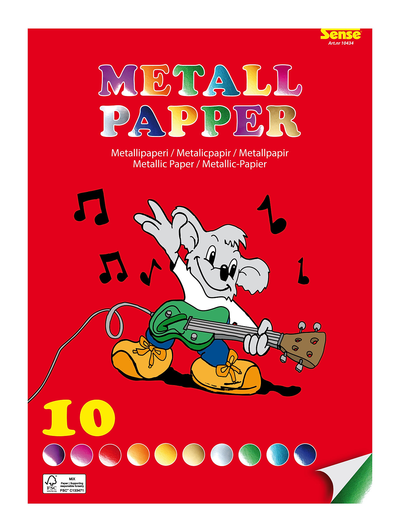 SENSE Metalliskt Papper Fsc A4 Patterned - One Size - Kinder