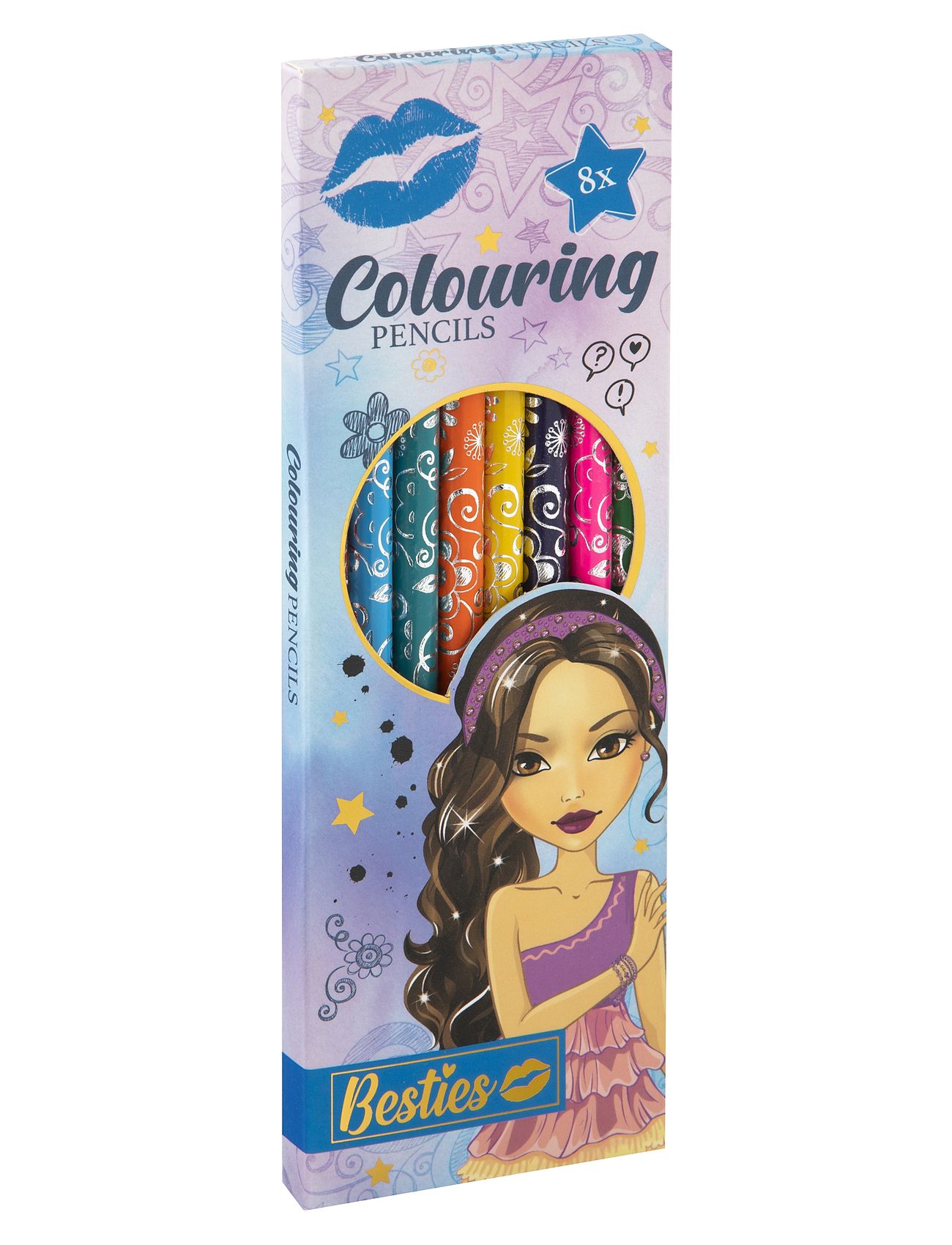 Träfärgpennor I Pastellfärger 8P Toys Creativity Drawing & Crafts Drawing Coloured Pencils Multi/patterned Sense