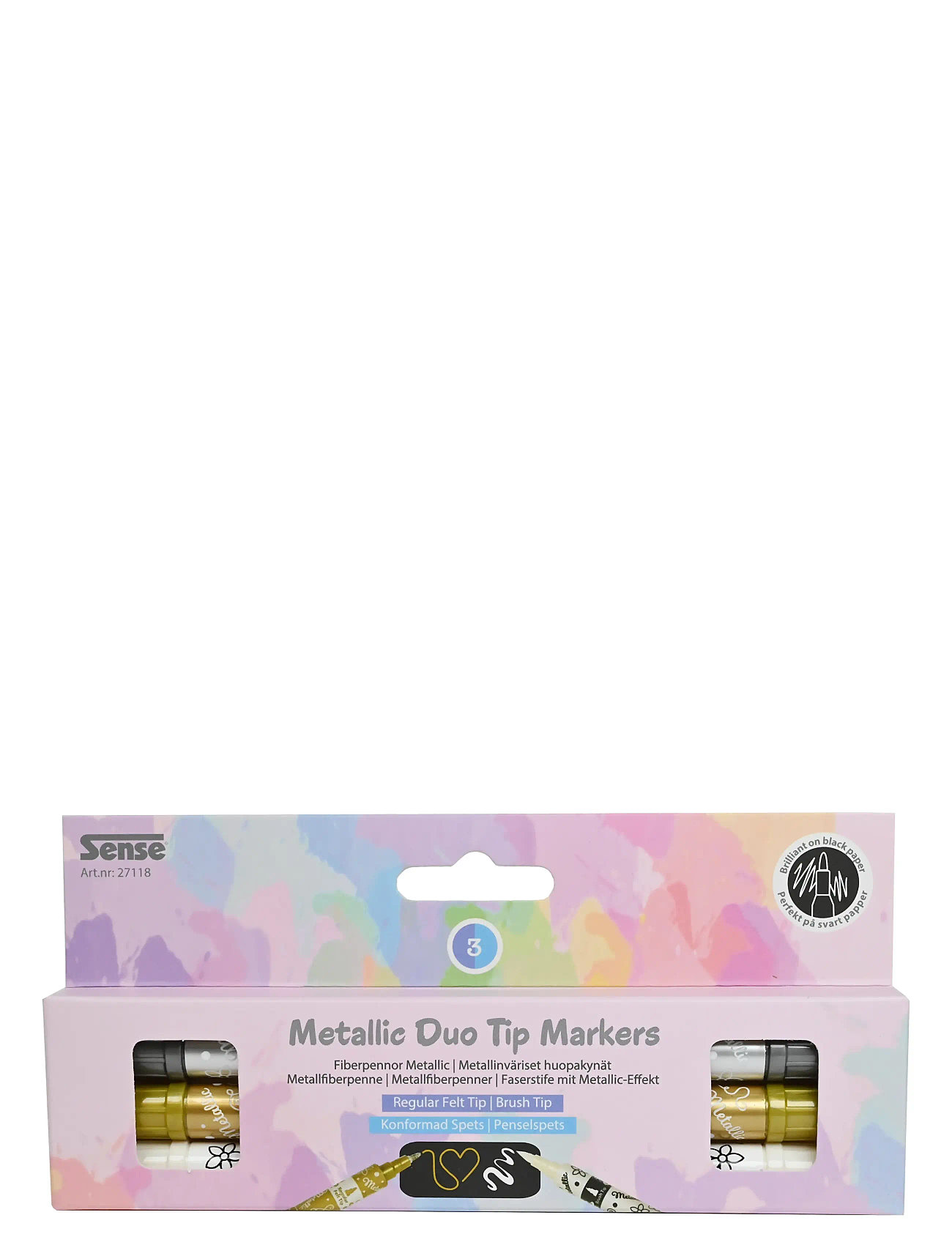 Metallisk Duo Tip Marker 3P Toys Creativity Drawing & Crafts Drawing Coloured Pencils Multi/patterned Sense