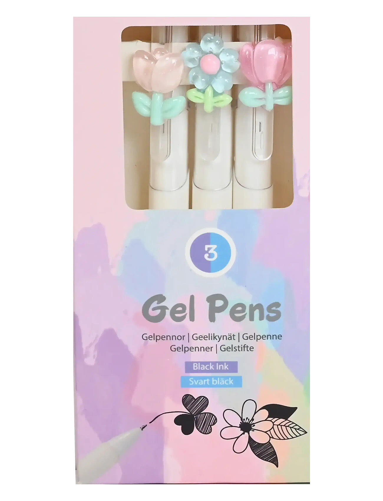 Sense Gelpenna 3-P Blomdekoration, One Size, Multi/patterned, Tegning > Papirvarer, Børn