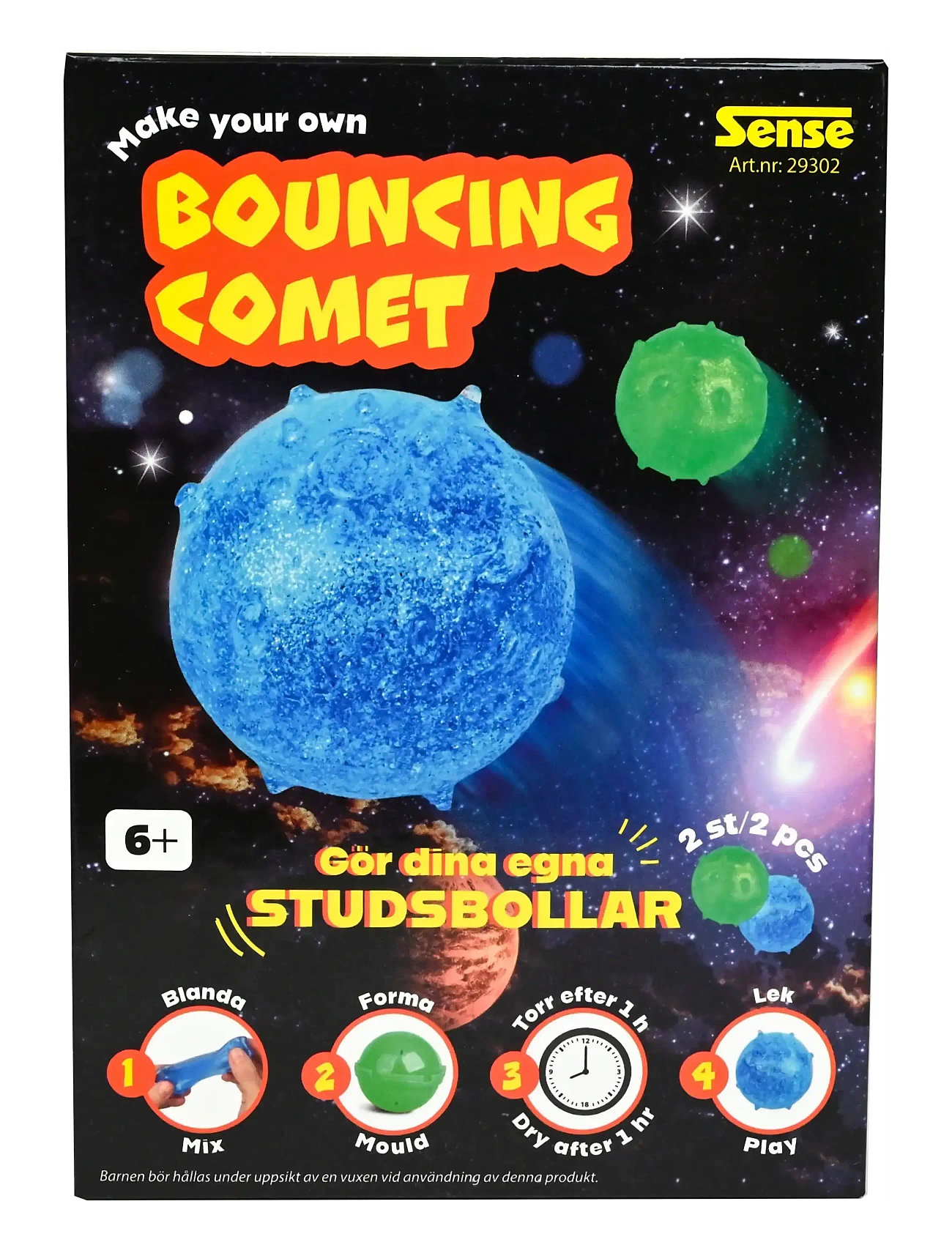 SENSE Min Studsande Komet Biela (B+G) Patterned - One Size - Kinder