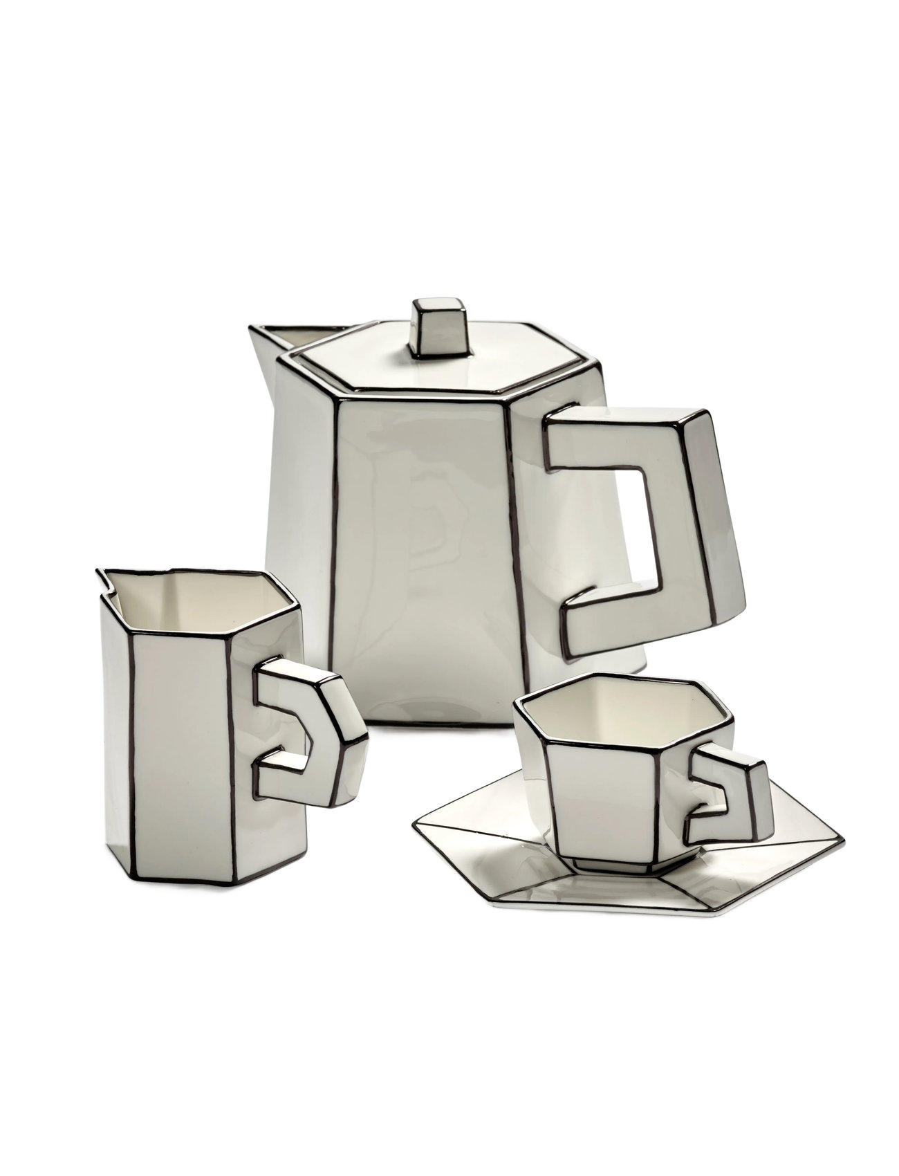 Serax Jug White/Black Carte Blanche, One Size, White, Kander & Karafler > Mælkekander, Unisex