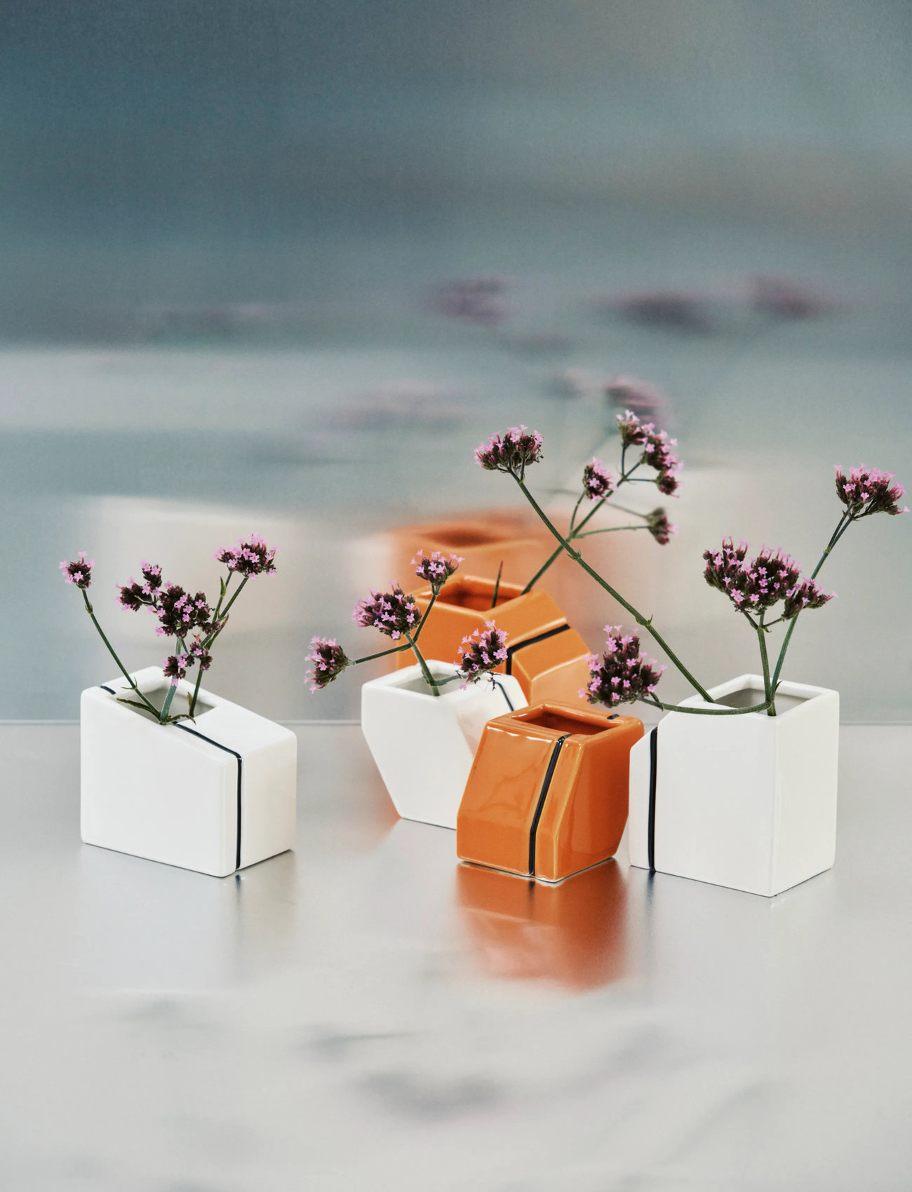 Serax Vase Mini Blue Silos Set/3, One Size, Orange, Vases > Other Vases, Unisex