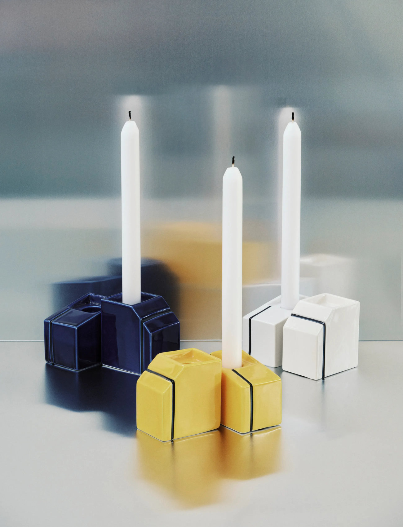 Serax Candle Holder Burgundy Silos Set/2, One Size, White, Vases > Other Vases, Unisex