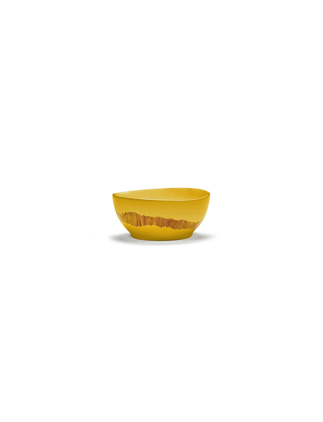 Bowl S Yellow-Stripes Red Feast By Ottolenghi Set/4 Home Tableware Bowls Breakfast Bowls Yellow Serax
