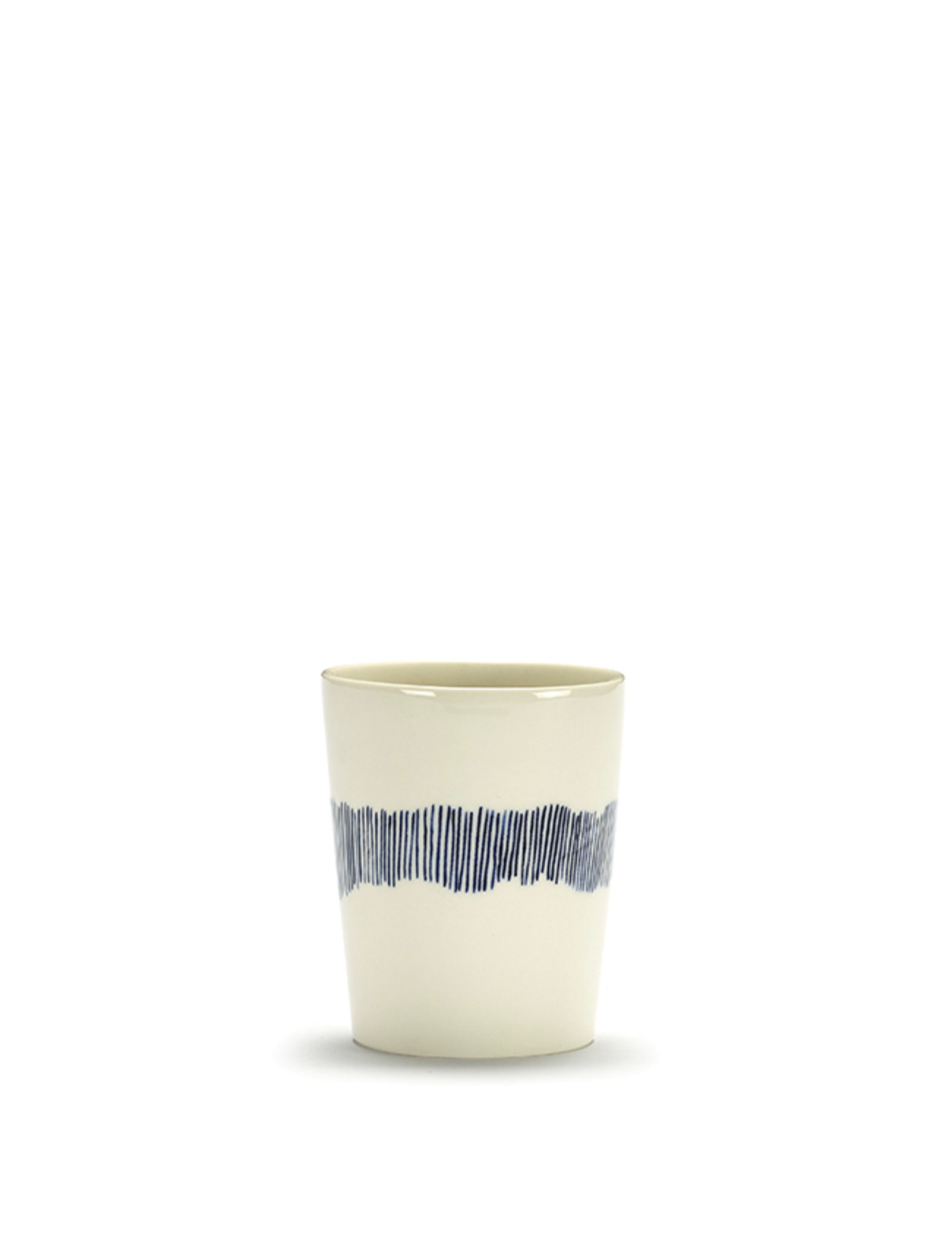 Serax Tea Cup 33Cl White-Stripes Blue Feast By Ottolenghi Set/4 Vit