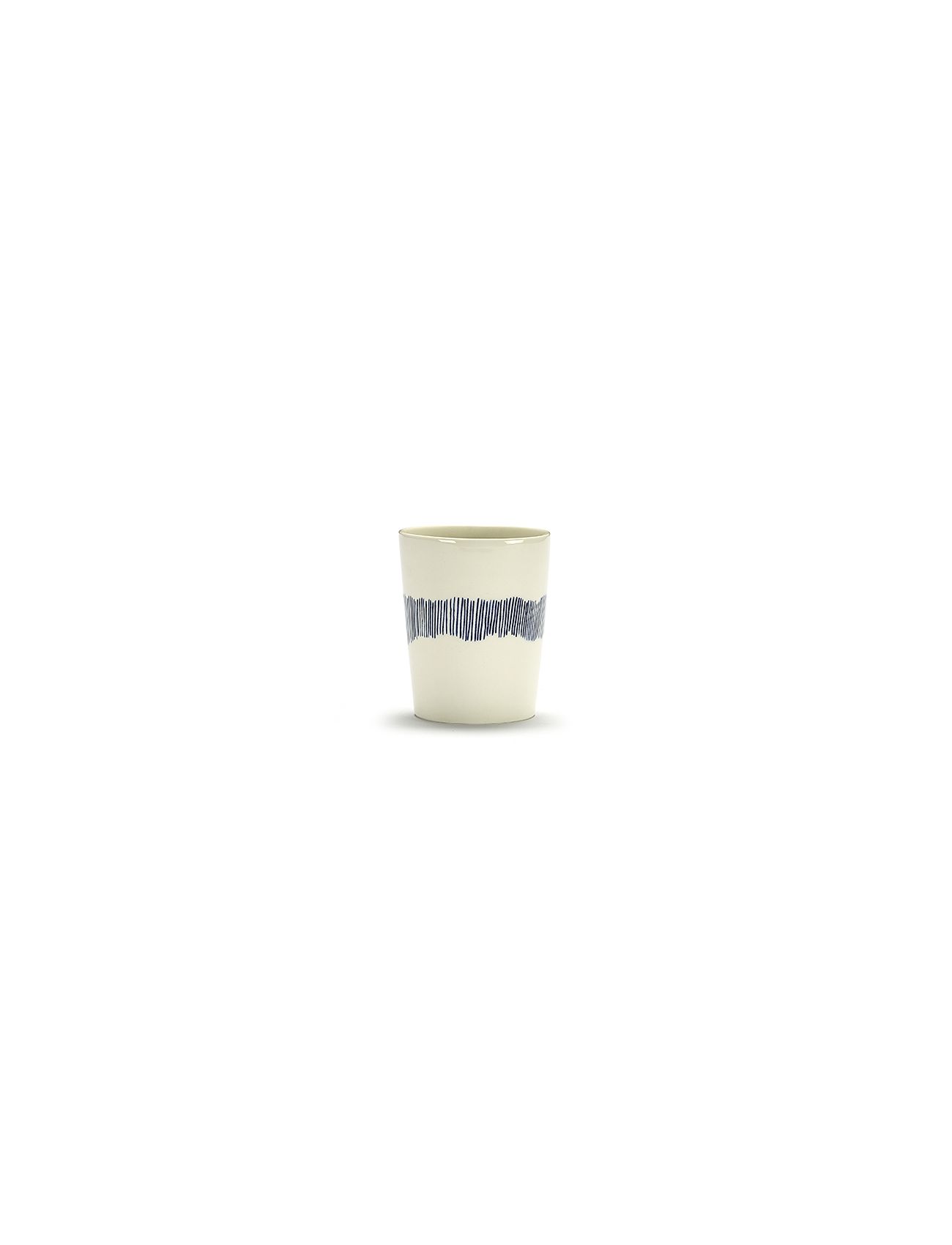 Tea Cup 33Cl White-Stripes Blue Feast By Ottolenghi Set/4 Home Tableware Cups & Mugs Tea Cups White Serax