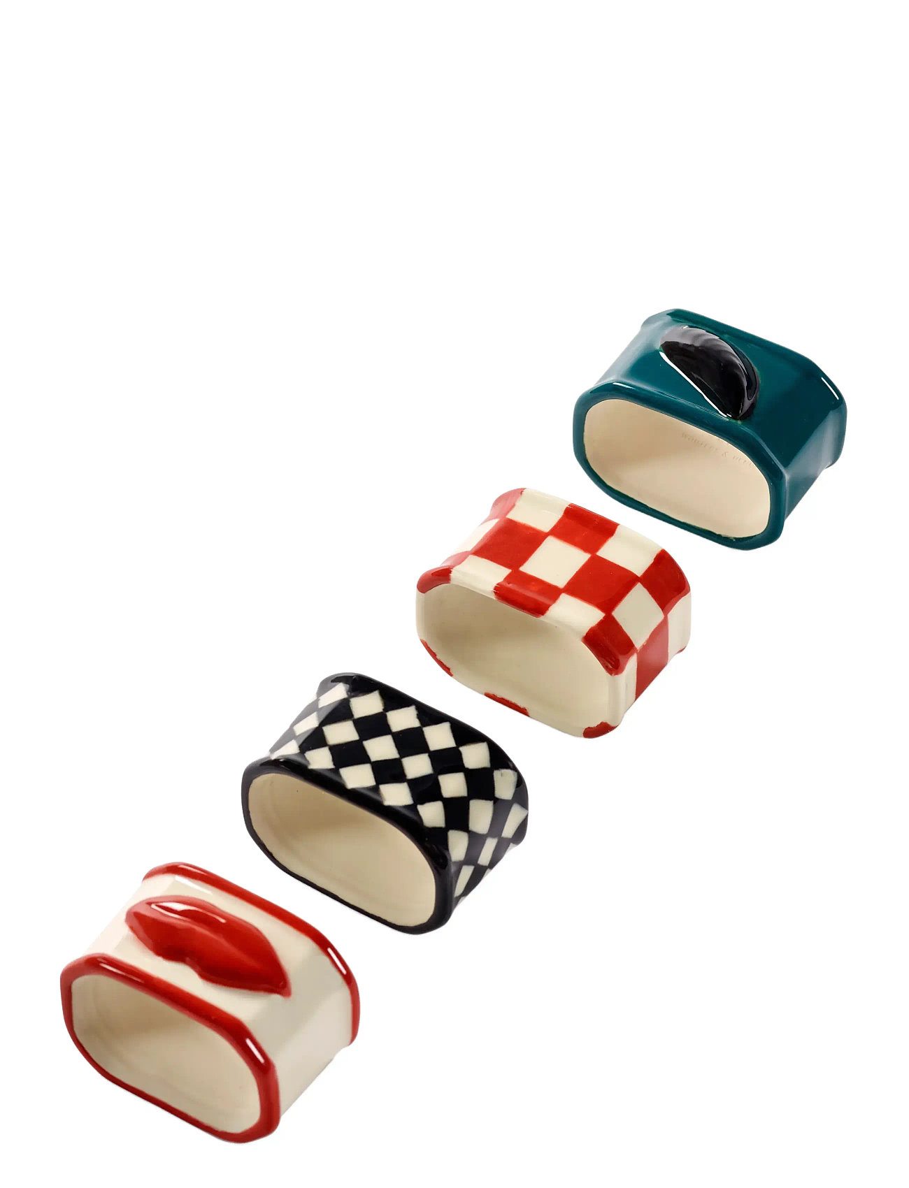Serax Napkin Ring Mix Set/4, One Size, Multi/patterned, Spise- Og Bordtilbehør > Servietringe Og -Holdere, Unisex