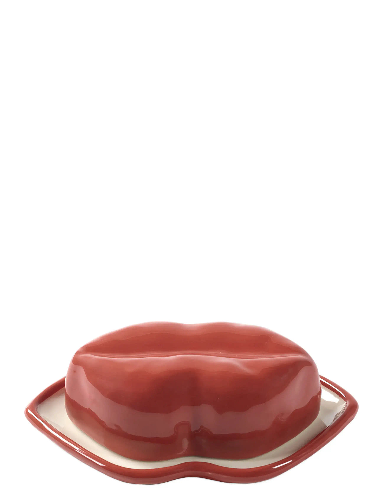 Serax Dish With Lid Red White Lips, One Size, Red, Spisesteder Og Bordtilbehør > Bakker, Unisex