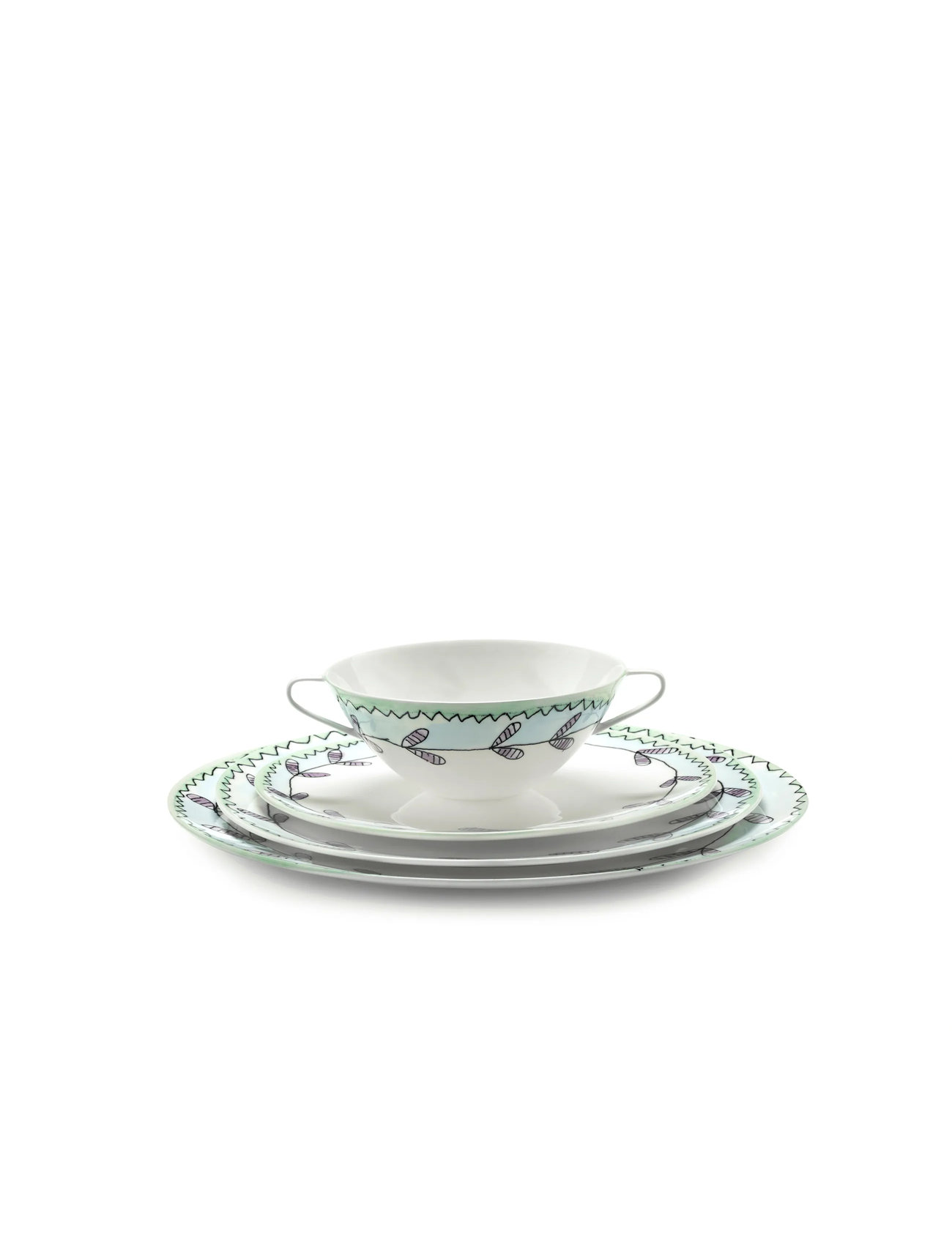 Serax Plate M Blossom Milk Mf Set/2, Ø 24 cm, Multi/patterned, Tallerkener > Middagstallerkener, Unisex