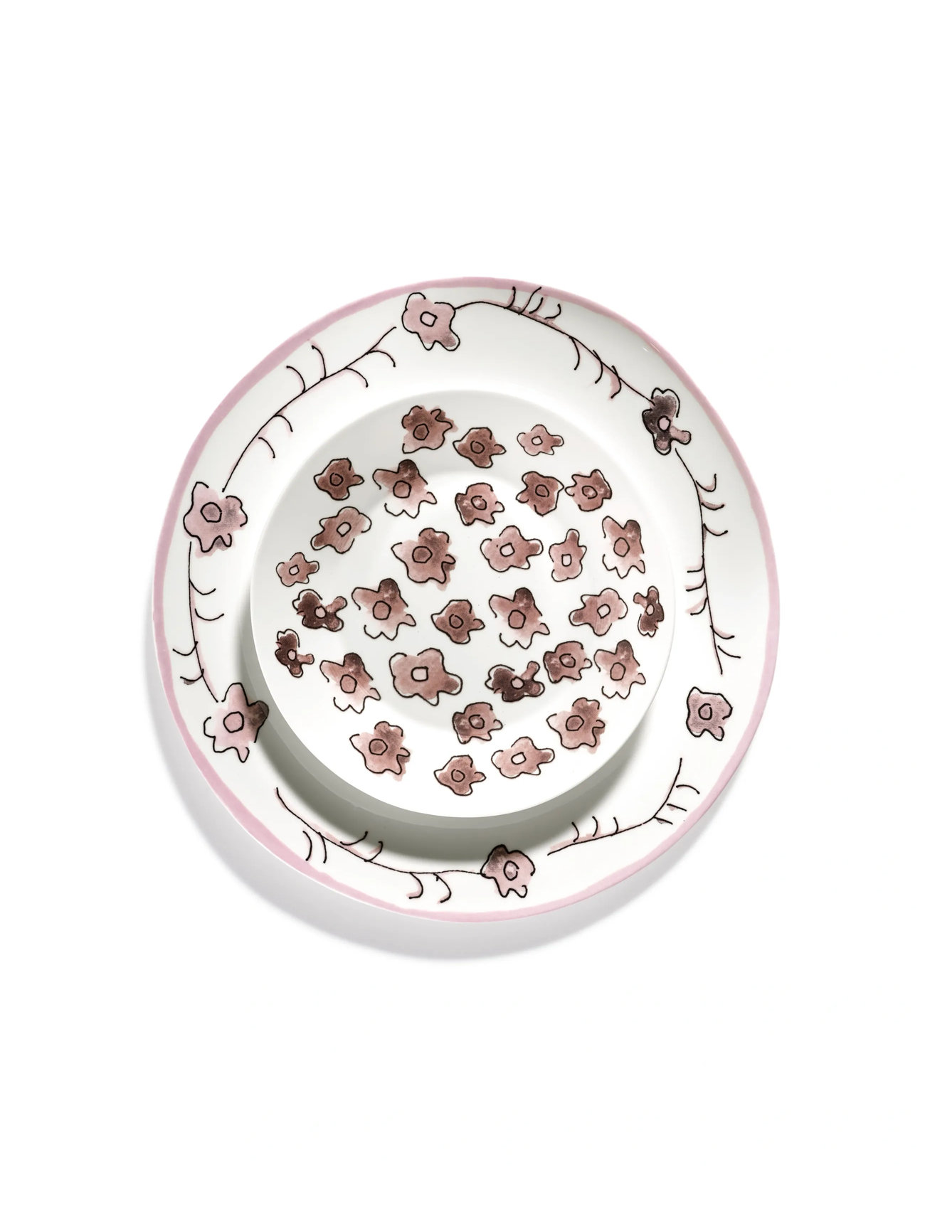 Serax Plate L Blossom Milk Mf Set/2, Ø 28 cm, White, Tallerkener > Middagstallerkener, Unisex