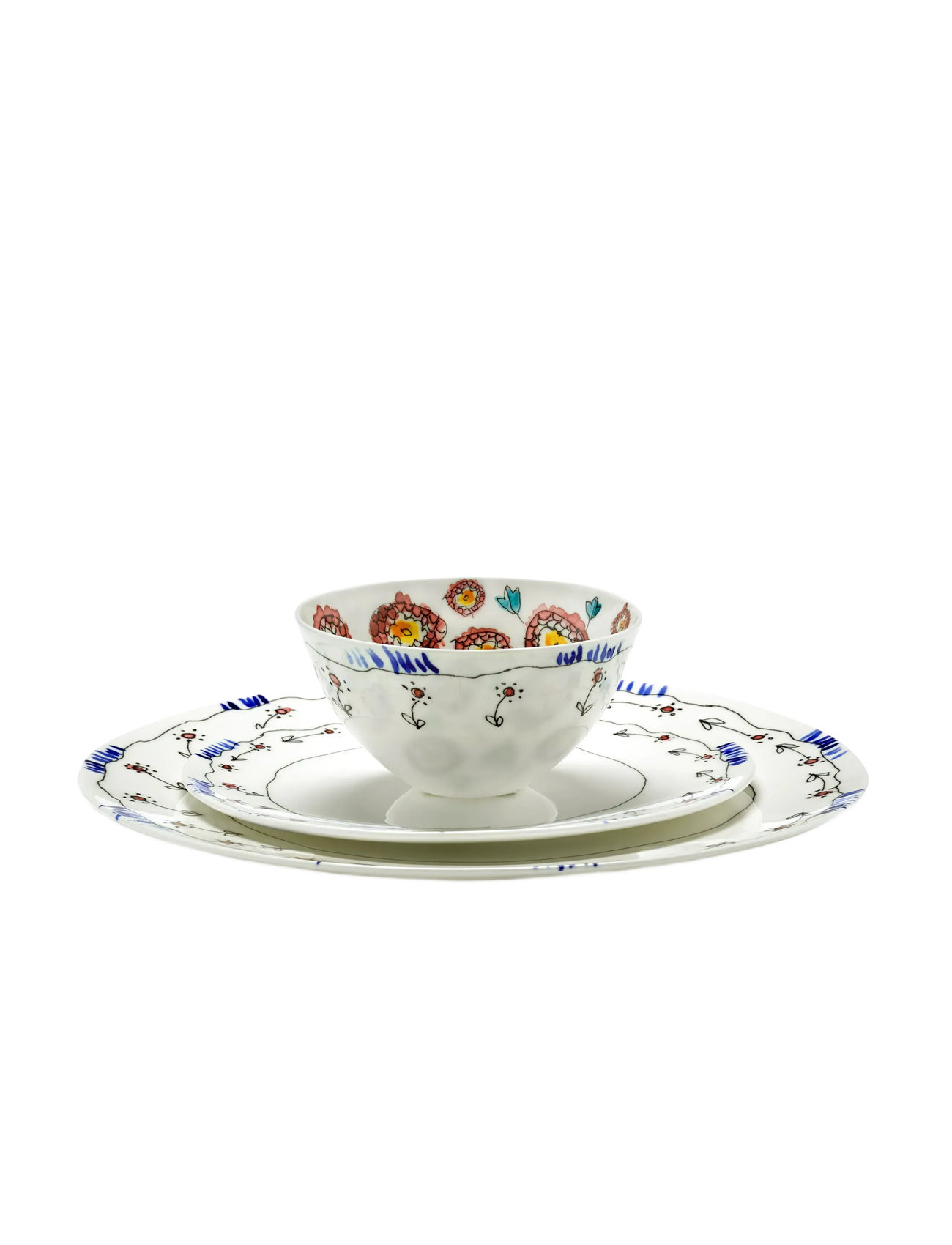 Serax Bowl S Anemone Milk Mf Set/2, Ø 12 cm, Multi/patterned, Skåle Og Serveringsfade > Serveringsskåle, Unisex