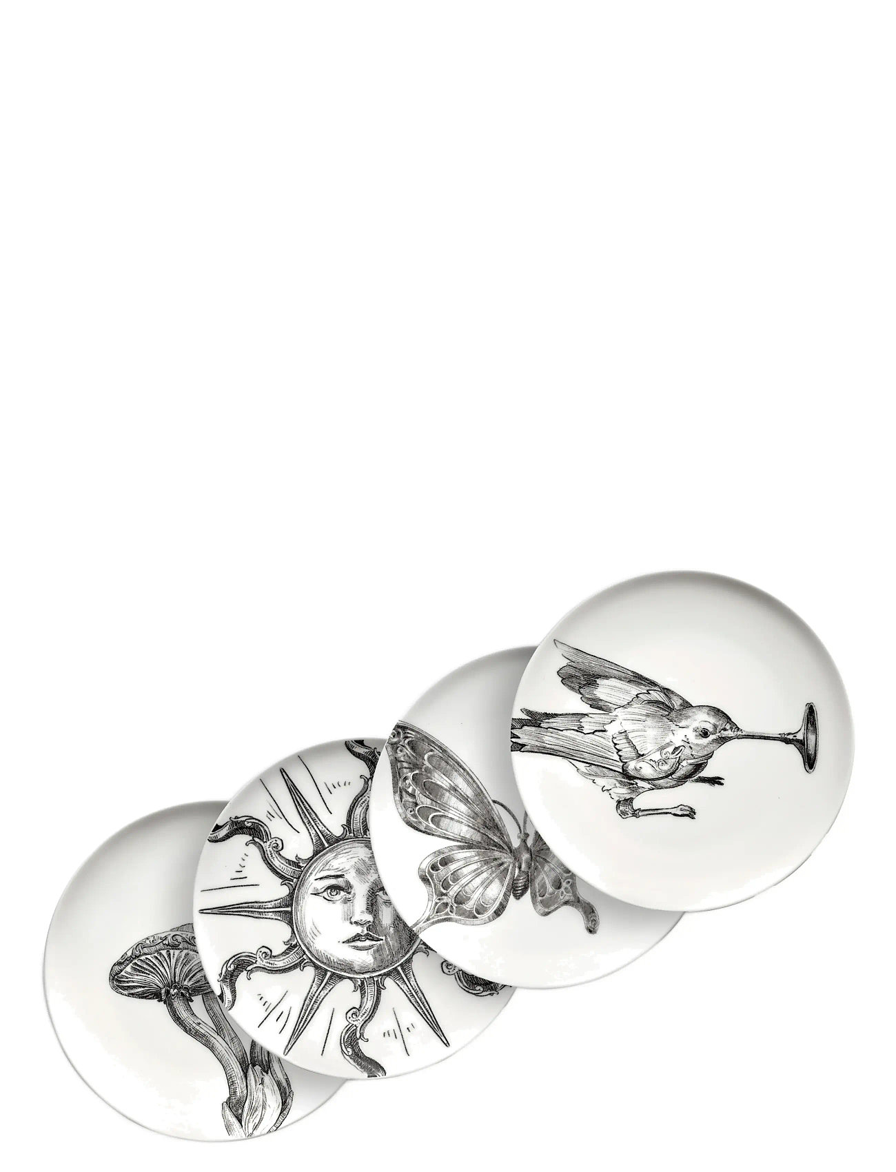 Serax Bread Plate Set/4 Unity, Ø 12 cm, White, Tallerkener > Middagstallerkener, Unisex