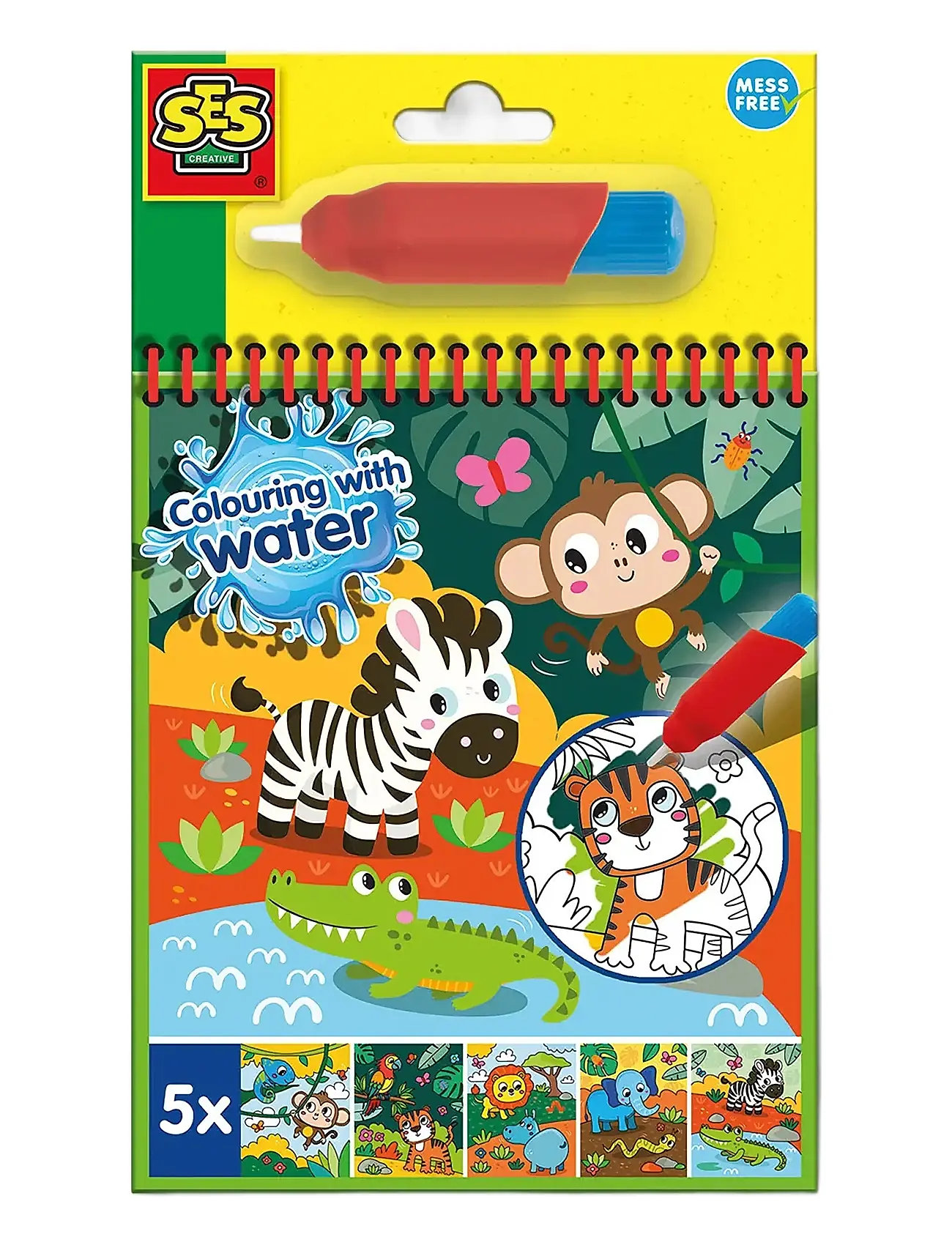 Colouring With Water - Safari Colouring Book Toys Creativity Drawing & Crafts Drawing Coloring & Craft Books Multi/patterned SES Creative