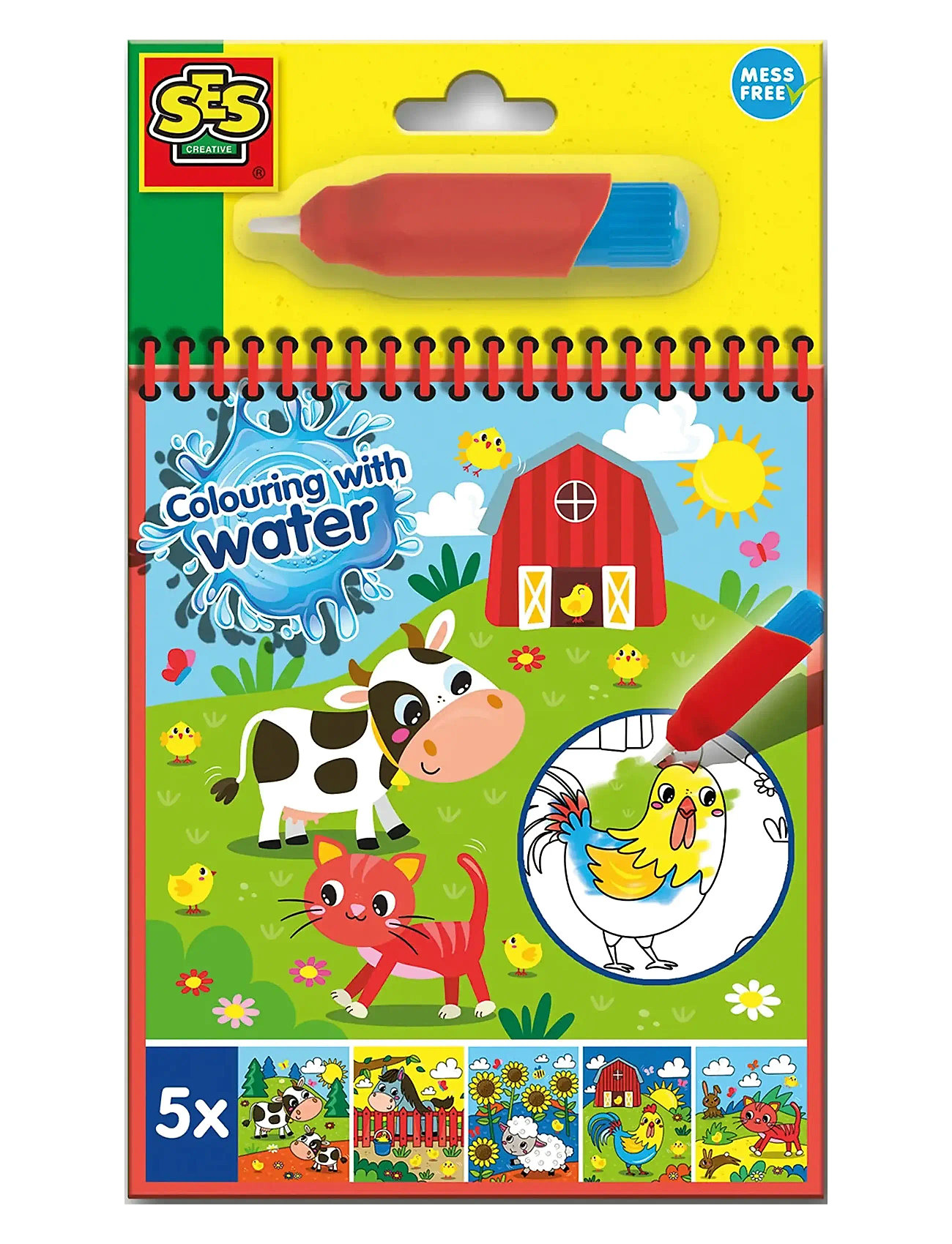 Colouring With Water - Farm Colouring Book Toys Creativity Drawing & Crafts Drawing Coloring & Craft Books Multi/patterned SES Creative