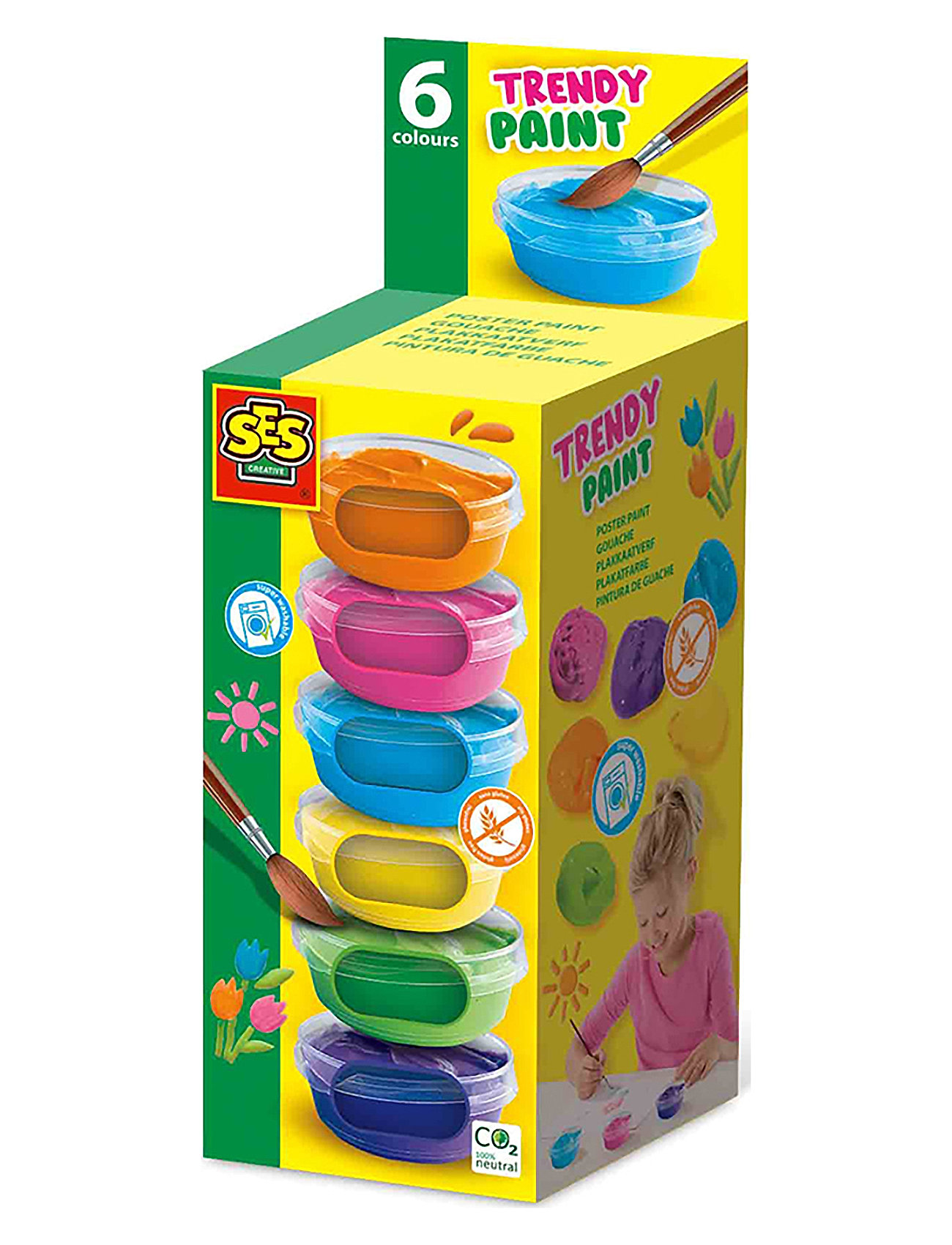 Poster Paint Trendy 6X45Ml Toys Creativity Drawing & Crafts Drawing Paints Multi/patterned SES Creative